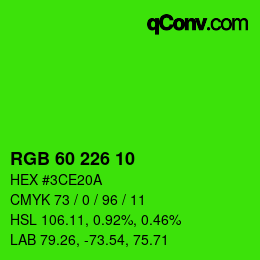 Code couleur: RGB 60 226 10 | qconv.com