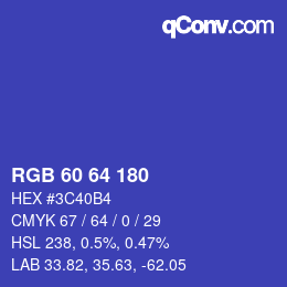 Code couleur: RGB 60 64 180 | qconv.com