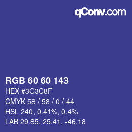 Código de color: RGB 60 60 143 | qconv.com