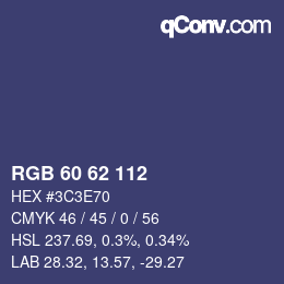 Código de color: RGB 60 62 112 | qconv.com