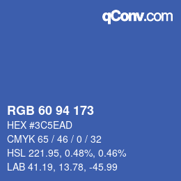 Color code: RGB 60 94 173 | qconv.com