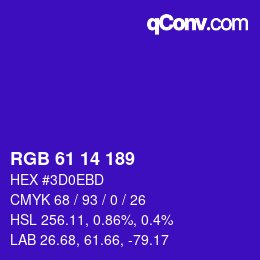 Código de color: RGB 61 14 189 | qconv.com