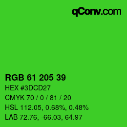 Código de color: RGB 61 205 39 | qconv.com