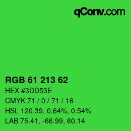 Color code: RGB 61 213 62 | qconv.com