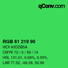 Code couleur: RGB 61 219 90 | qconv.com