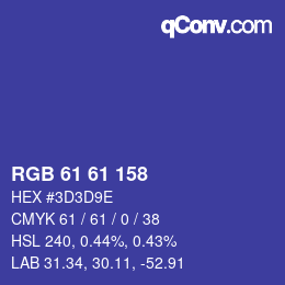 Farbcode: RGB 61 61 158 | qconv.com