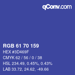 Color code: RGB 61 70 159 | qconv.com