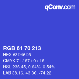 カラーコード: RGB 61 70 213 | qconv.com