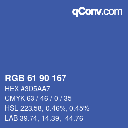 Color code: RGB 61 90 167 | qconv.com