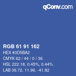 Código de color: RGB 61 91 162 | qconv.com