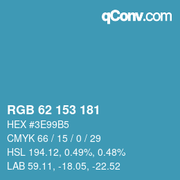 Farbcode: RGB 62 153 181 | qconv.com