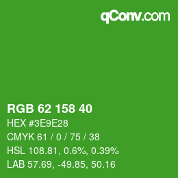 Color code: RGB 62 158 40 | qconv.com