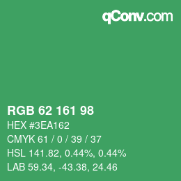 Código de color: RGB 62 161 98 | qconv.com