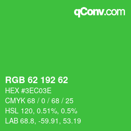 Code couleur: RGB 62 192 62 | qconv.com