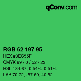 Code couleur: RGB 62 197 95 | qconv.com