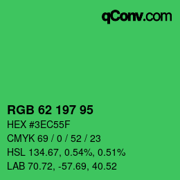 Code couleur: RGB 62 197 95 | qconv.com