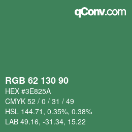 Farbcode: RGB 62 130 90 | qconv.com