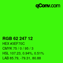 Código de color: RGB 62 247 12 | qconv.com