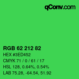 Code couleur: RGB 62 212 82 | qconv.com