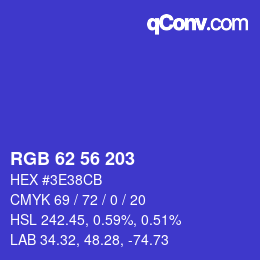 Code couleur: RGB 62 56 203 | qconv.com