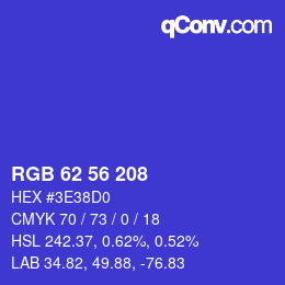 Code couleur: RGB 62 56 208 | qconv.com