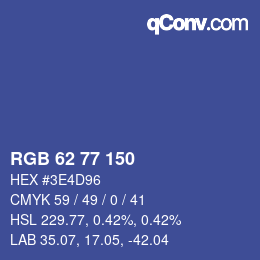 Code couleur: RGB 62 77 150 | qconv.com