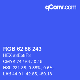 Code couleur: RGB 62 88 243 | qconv.com