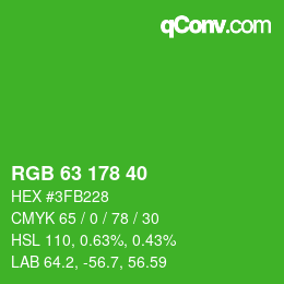 Código de color: RGB 63 178 40 | qconv.com