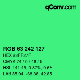 Código de color: RGB 63 242 127 | qconv.com