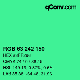 Color code: RGB 63 242 150 | qconv.com