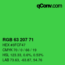 Color code: RGB 63 207 71 | qconv.com