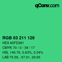 Código de color: RGB 63 211 129 | qconv.com