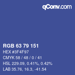 Código de color: RGB 63 79 151 | qconv.com