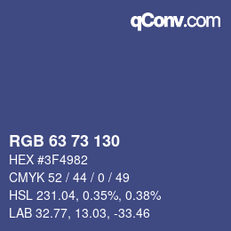 カラーコード: RGB 63 73 130 | qconv.com