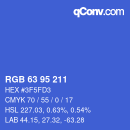 Code couleur: RGB 63 95 211 | qconv.com