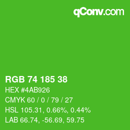 Código de color: RGB 74 185 38 | qconv.com