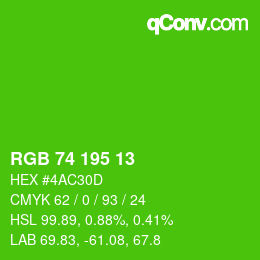 Código de color: RGB 74 195 13 | qconv.com