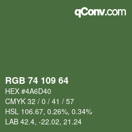 カラーコード: RGB 74 109 64 | qconv.com