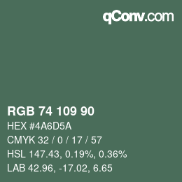 カラーコード: RGB 74 109 90 | qconv.com