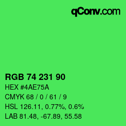 Color code: RGB 74 231 90 | qconv.com