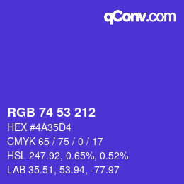 Código de color: RGB 74 53 212 | qconv.com