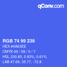 カラーコード: RGB 74 99 238 | qconv.com
