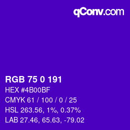 カラーコード: RGB 75 0 191 | qconv.com