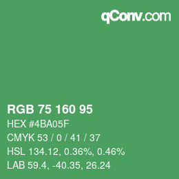 Color code: RGB 75 160 95 | qconv.com