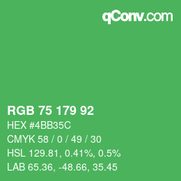 Color code: RGB 75 179 92 | qconv.com