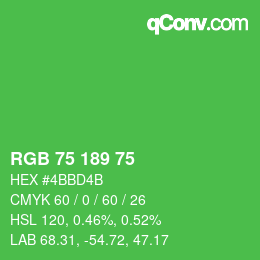 カラーコード: RGB 75 189 75 | qconv.com