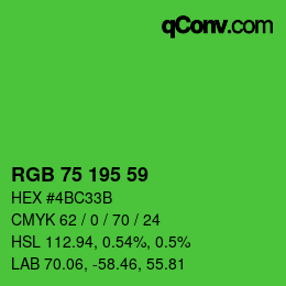 Color code: RGB 75 195 59 | qconv.com