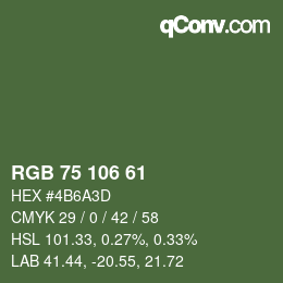 Código de color: RGB 75 106 61 | qconv.com