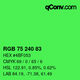 Código de color: RGB 75 240 83 | qconv.com