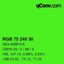 Código de color: RGB 75 240 30 | qconv.com